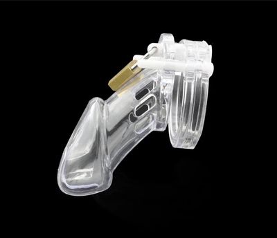 Plastic Male Chastity Device Small/Standard Cock Cage with 5 Size Penis Rings Lockable Chastity Cage Sex Toys for Men Adults_img_4