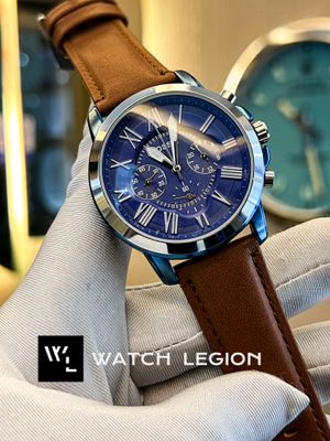FOSSIL Q BROWN BELT BLU CASE SILVER BEZEL BLU DIAL_img_0