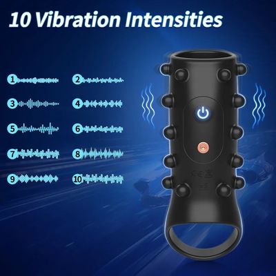 Vibrating Penis Ring Vibrators Delay Ejaculation Sex Toys for Men Extender Erection G Spot Testicular Stimulator Couples_img_3