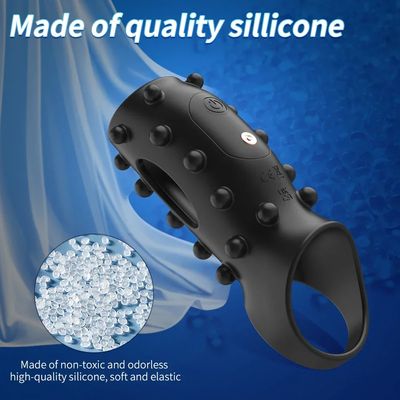 Vibrating Penis Ring Vibrators Delay Ejaculation Sex Toys for Men Extender Erection G Spot Testicular Stimulator Couples_img_4