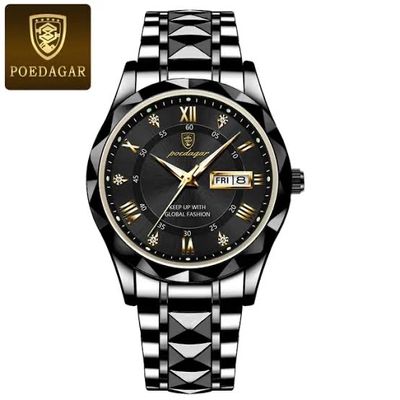 POEDAGAR 615 Luxury Business Man Wristwatch Waterproof Luminous Date Week Men Watch For Men Quartz Clock Stainless Steel Men’s Watches Reloj_img_4