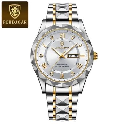 POEDAGAR 615 Luxury Business Man Wristwatch Waterproof Luminous Date Week Men Watch For Men Quartz Clock Stainless Steel Men’s Watches Reloj_img_5