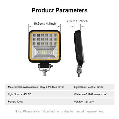 Geepact 45 LED Spotlight Headlight for Car/ Boat /Truck/ Motorcycle/ Construction_img_7