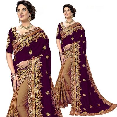Embroidery work party saree_img_3