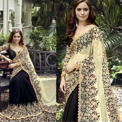 Embroidery work party saree_img_0