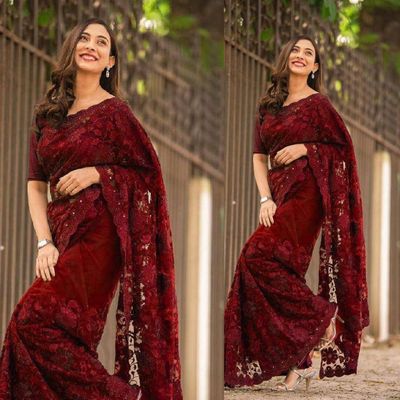 Embroidery work party saree_img_1