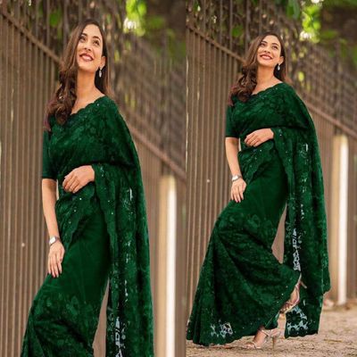 Embroidery work party saree_img_2