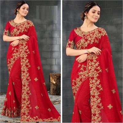 Embroidery work party saree_img_0