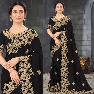 Embroidery work party saree_img_5