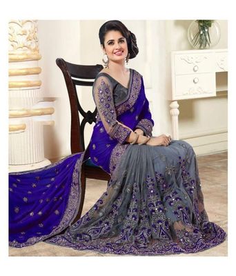 Embroidery work party saree_img_4