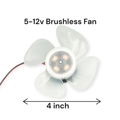 DC 5-12V Brushless Motor with 3 Leaves Clear Plastic Fan Blade for 4-Inch Pedestal/Table Fan_img_0