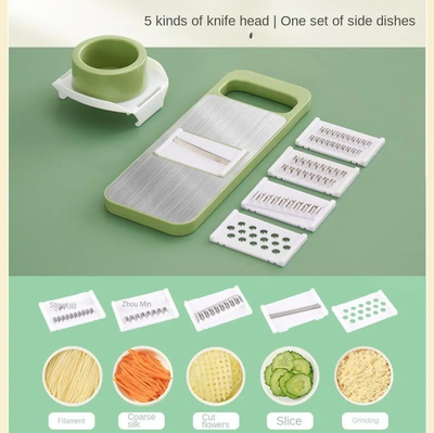 (vegetable cutter) Safe Mandoline Slicer for Kitchen Professional Cucumber Veggie Mandolin Slicer Hand Held Japanese Kitchen Chopping Artifact 5 in 1 Vegetable Potato Chip Slicer for Scalloped Potatoes Kitchen Slicer_img_2