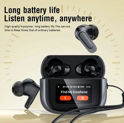 V11 ANC ENC Earphone BT5.4 LCD Touch Screen Stereo Sound TWS Earbuds Long Battery Life Sport Gaming True Wireless Earphones_img_3