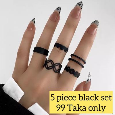 5 piece black adjustable ring set._img_0
