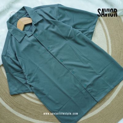 Foggey Teal - Drop Shoulder Cuban Shirt_img_1