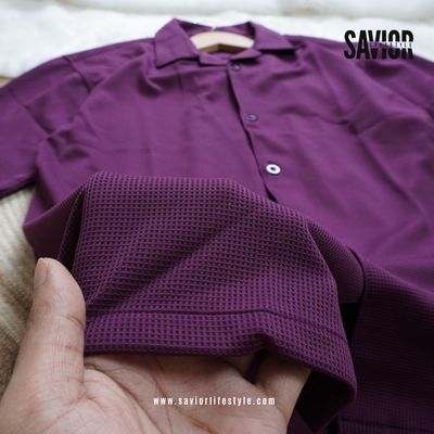 Purple - Drop Shoulder Cuban Shirt_img_3