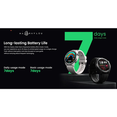 Haylou Solar Neo 1.53 inch Bluetooth Calling Smart Watch (Silicone plus Woven) Strap- Black_img_4