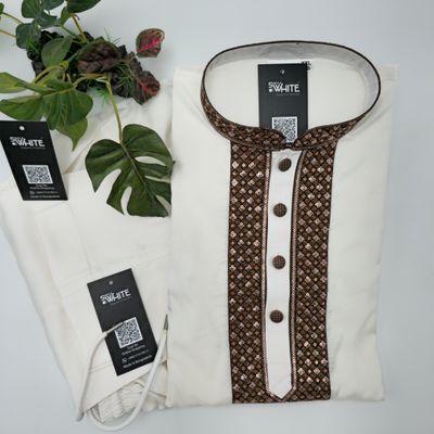 White with Brown Sequined Lace_img_0