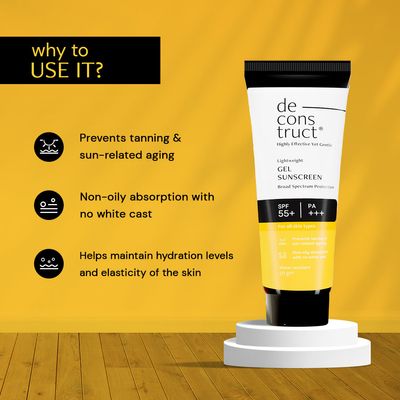 Gel Sunscreen For Oily Skin - SPF 55+ And PA+++ | Water Resistant Sunscreen (50 Gms)_img_3