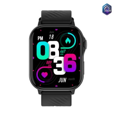 COLMI P82 Bluetooth Calling Smart Watch with Built-in GPS – Black_img_1