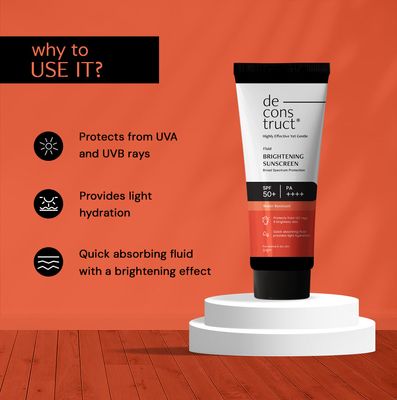 Fluid Brightening Sunscreen For Dry Skin - SPF 50+ | 8 Hours Long Lasting Sunscreen 50gm_img_1