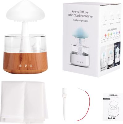 Rain Cloud Night Light Humidifier with Raining Water Drop Sound Oil Diffuser for Bedroom_img_1