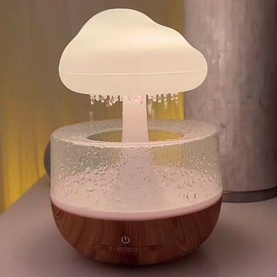 Rain Cloud Night Light Humidifier with Raining Water Drop Sound Oil Diffuser for Bedroom_img_7