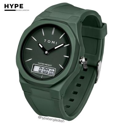 TOMI T-238 Dual Time Sports Watch (Green)_img_4