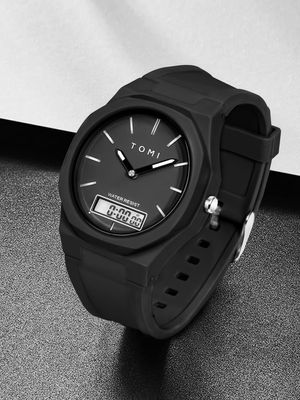 TOMI T-238 Dual Time Sports Watch (Black)_img_1