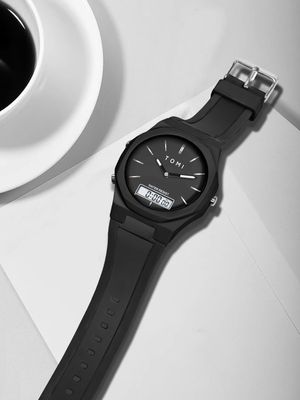 TOMI T-238 Dual Time Sports Watch (Black)_img_2