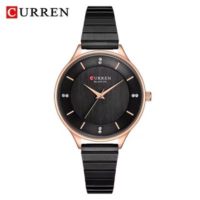curren 9041 Ladies Chain Watch- Black Dial- Black Bezel- Black Chain- TF Code CR083CF_img_0