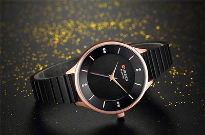 curren 9041 Ladies Chain Watch- Black Dial- Black Bezel- Black Chain- TF Code CR083CF_img_2