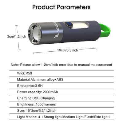 Auoyo light Keychain Torch Mini Telescopic Focusing light Strong Bright_img_1