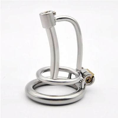Stainless Steel Male Chastity Devices Cock Cage with Urethral Tube Penis Lockable Cock Ring Sex Toys for Men Chastity Belt_img_1