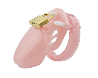 Plastic Male Chastity Device Small/Standard Cock Cage with 5 Size Penis Rings Lockable Chastity Cage Sex Toys for Men Adults_img_3