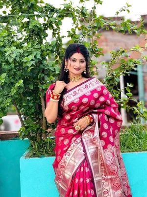 Indian soft katan shareeসফট সিল্ক ইন্ডিয়ান ইন্সপায়ার্ডবেনারসি কাতান শাড়ি🥻_img_0