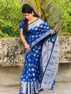 Indian soft katan shareeসফট সিল্ক ইন্ডিয়ান ইন্সপায়ার্ডবেনারসি কাতান শাড়ি🥻_img_4