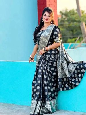 Indian soft katan shareeসফট সিল্ক ইন্ডিয়ান ইন্সপায়ার্ডবেনারসি কাতান শাড়ি🥻_img_5
