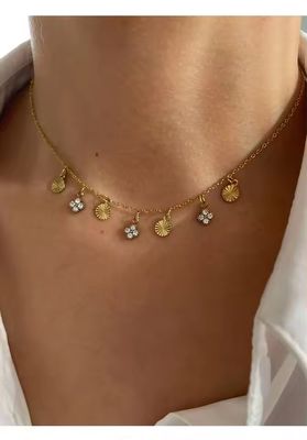 Rhinestone disc choker_img_0