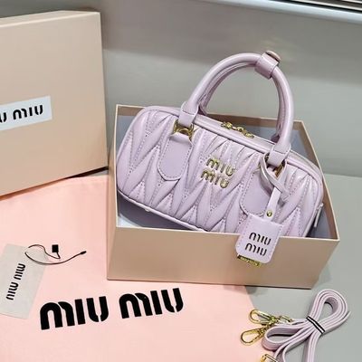 Cross-border New Miu Home BostonWomen's Bag Pleated Bowling Tren..._img_1