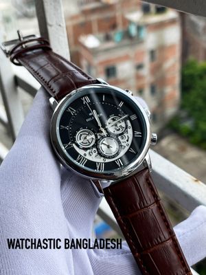 Hilfiger Leather Brown Belt Black Dial_img_0