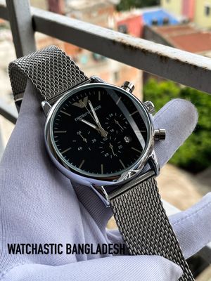 Armani Mesh Chain Glossy Black Dial_img_0