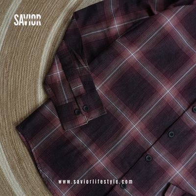 Berry Smoke - Full Sleeve Pocket Less Check Shirt_img_3