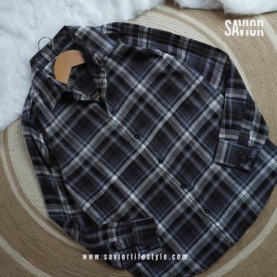 Ash Plaid - Full Sleeve Pocket Less Check Shirt_img_1