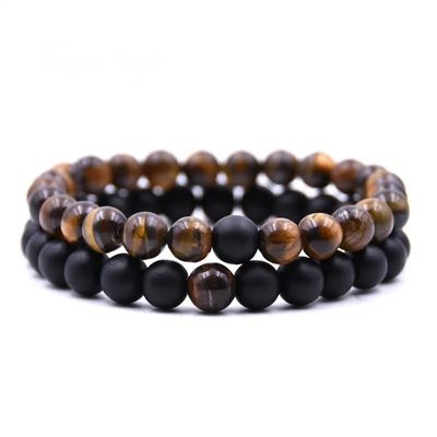 Tiger’s Eye and Black Onyx Couple Bracelet_img_4