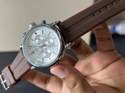 HILFIGER CHRONO BROWN FIBER BELT_img_0