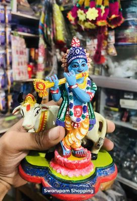 পিতলের উপর অঙ্গরাগ করা স্প্যাশাল রাখাল কৃষ্ণ_img_0