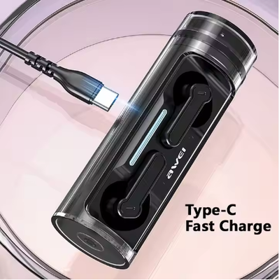 Awei TWS Wireless T77 Earbuds Low Latency Headset With Call Noise Cancelling Lightweight Comfort Fit_img_2