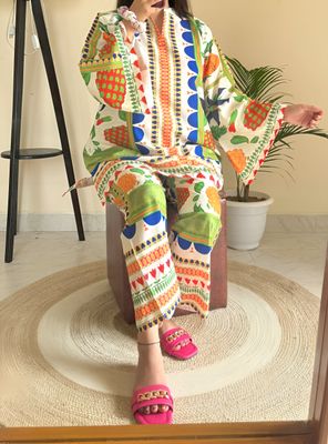 2Pis Co-ord Digital Floral Printed