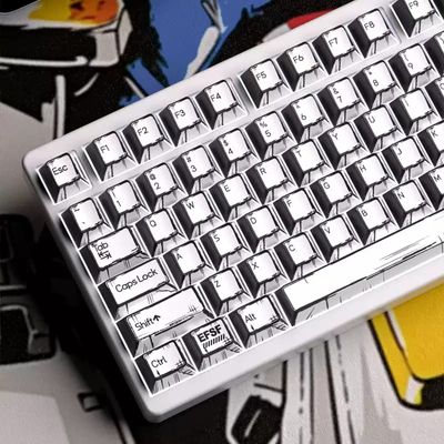 Black and White Comic Style PBT OEM Keycaps_img_1